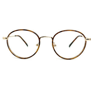 Liingo Brown Tortoise Gold Eyeglasses Frames square Full Rim 50-19-140 H20313